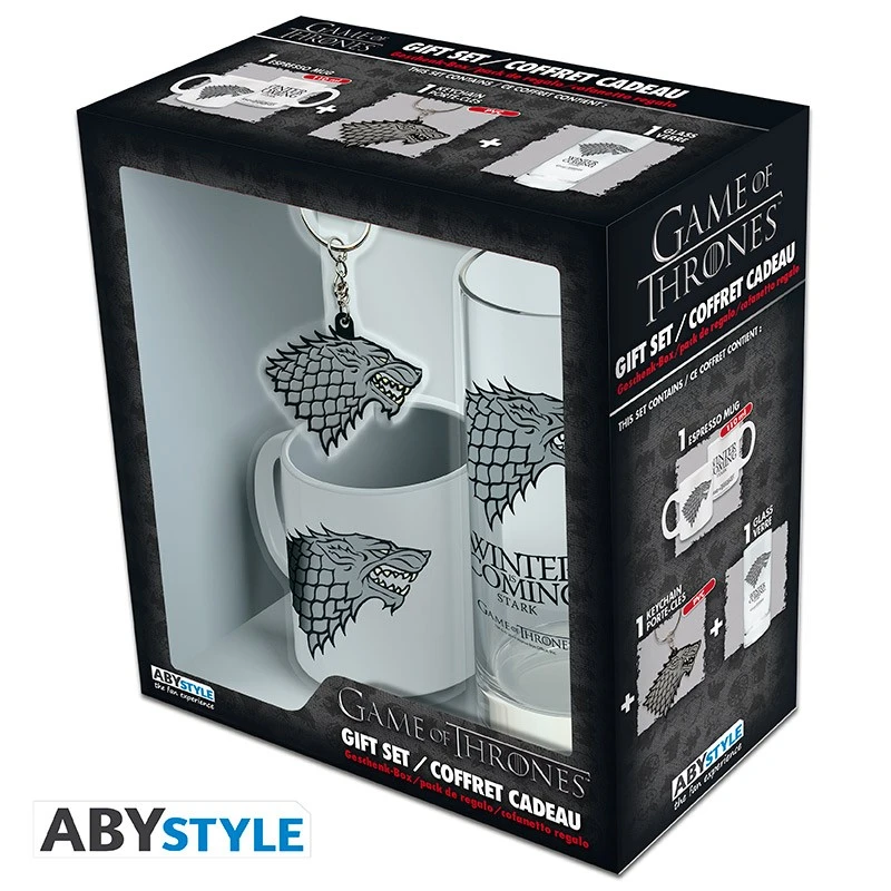 ABYstyle GAME OF THRONES Coffret Cadeau Stark Mug à Espresso + Porte-clés + Verre 2 ABYstyle GAME OF THRONES Coffret Cadeau Stark Mug à Espresso + Porte-clés + Verre – Image 2