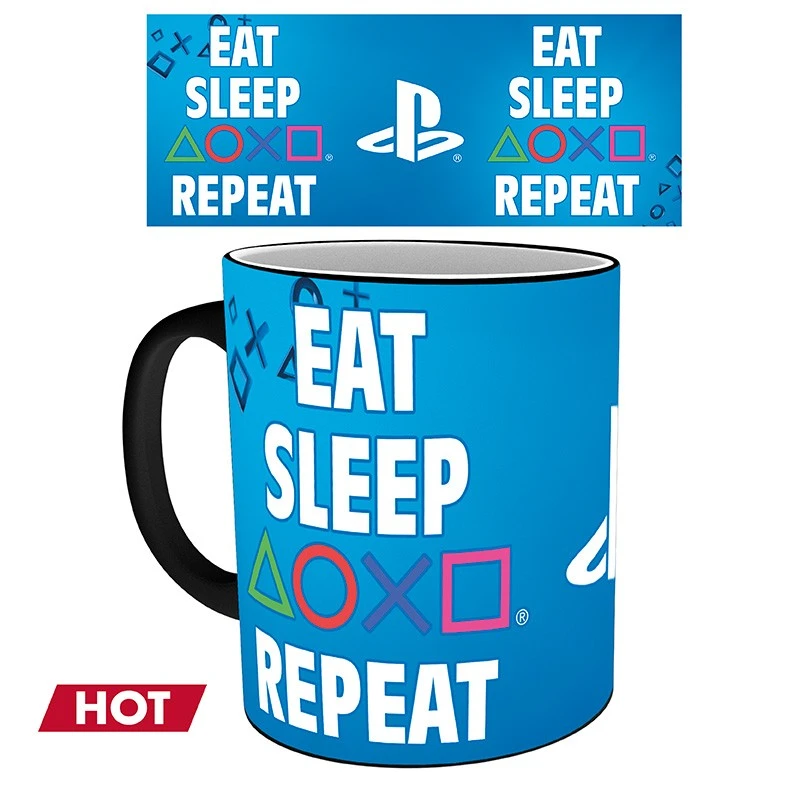 ABYstyle PLAYSTATION Mug Thermo-réactif Manger Dormir Recommencer 1 ABYstyle PLAYSTATION Mug Thermo-réactif Manger Dormir Recommencer