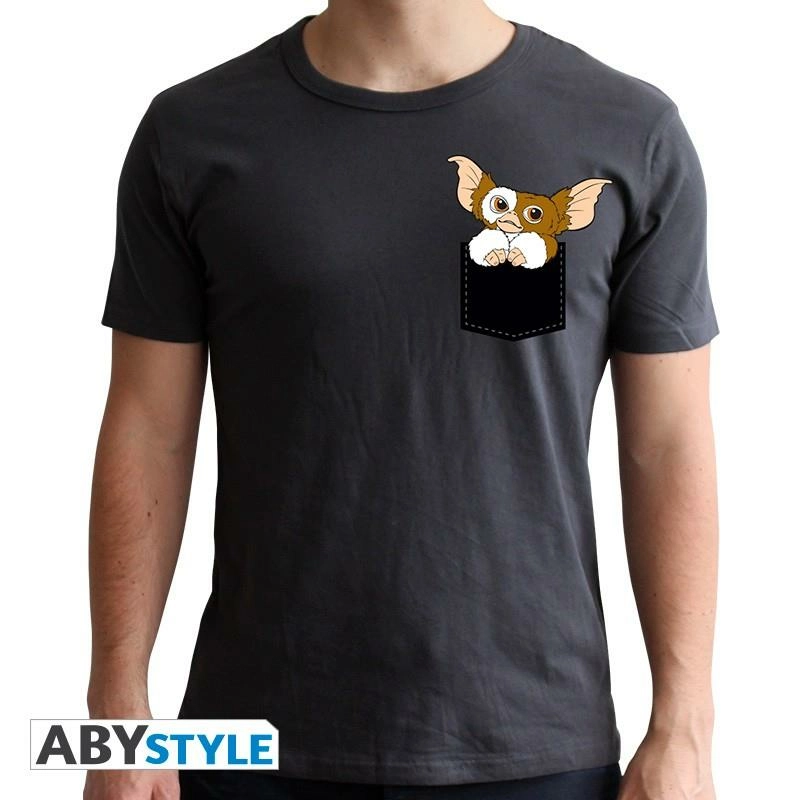ABYstyle Gremlins - Tshirt Pocket Gizmo Homme Mc Dark Grey L 1 ABYstyle Gremlins - Tshirt Pocket Gizmo Homme Mc Dark Grey L
