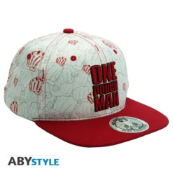 ABYstyle ONE PUNCH MAN - Casquette Snapback- Beige & Rouge - Poings